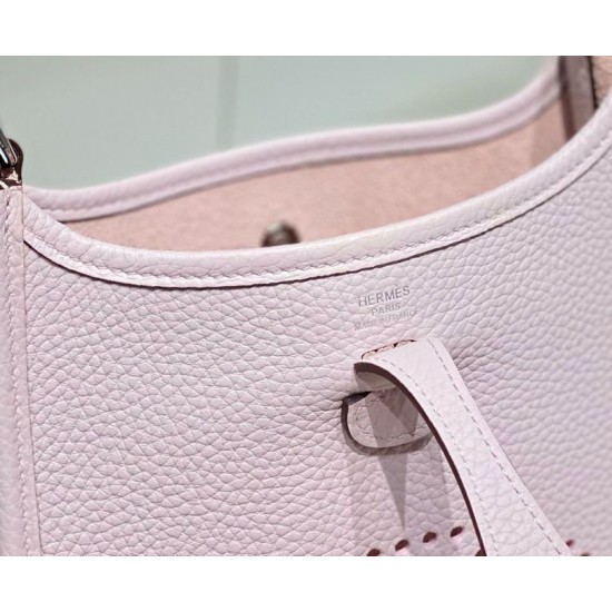 Special Grade Replica Hermes Evelyne III TPM pale mauve clemence bag Clone Sale