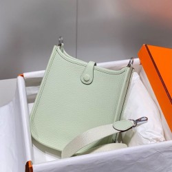 Special Grade Replica Hermes Evelyne III TPM Green Clemence Bag Clone Sale