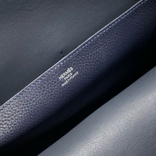 Best Replica Hermes Halzan 25 dark blue clemence bag Fake At Cheap Price Special Grade Replica Hermes Halzan 25 dark blue clemence bag Clone Sale