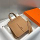 Special Grade Replica Hermes Halzan 25 dark camel clemence bag Clone Sale