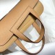 Special Grade Replica Hermes Halzan 25 dark camel clemence bag Clone Sale