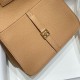 Special Grade Replica Hermes Halzan 25 dark camel clemence bag Clone Sale