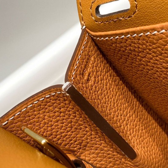 Special Grade Replica Hermes Halzan 25 brown clemence bag Clone Sale
