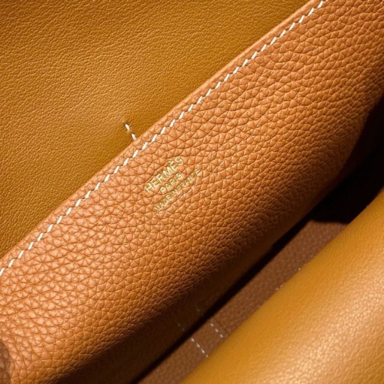 Special Grade Replica Hermes Halzan 25 brown clemence bag Clone Sale