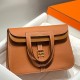 Special Grade Replica Hermes Halzan 25 brown clemence bag Clone Sale