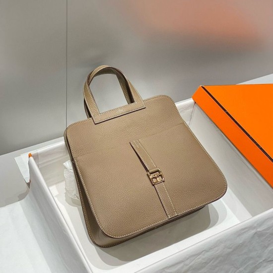 Best Replica Hermes Halzan 25 grayish brown clemence bag Fake At Cheap Price Special Grade Replica Hermes Halzan 25 grayish brown clemence bag Clone Sale