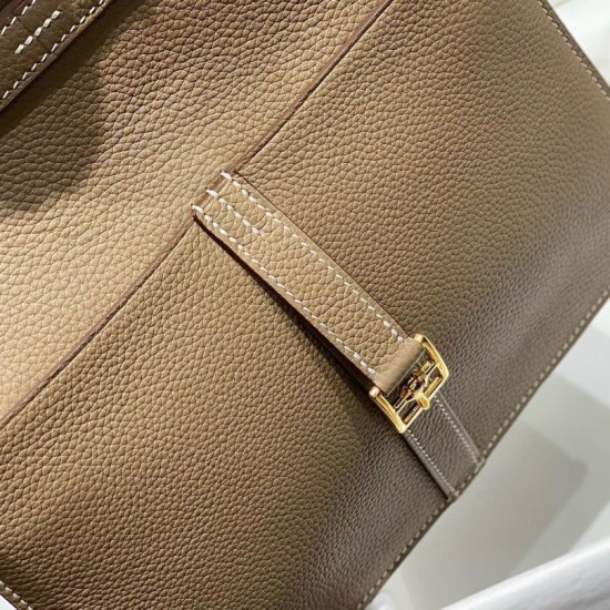 Best Replica Hermes Halzan 25 grayish brown clemence bag Fake At Cheap Price Special Grade Replica Hermes Halzan 25 grayish brown clemence bag Clone Sale