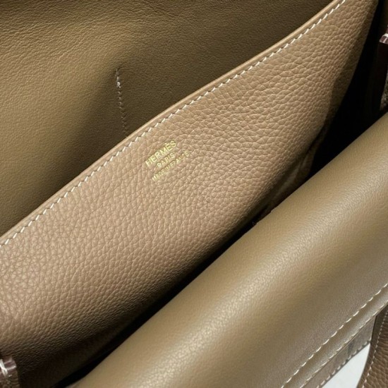 Best Replica Hermes Halzan 25 grayish brown clemence bag Fake At Cheap Price Special Grade Replica Hermes Halzan 25 grayish brown clemence bag Clone Sale