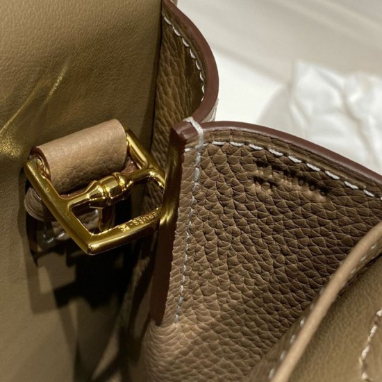 Best Replica Hermes Halzan 25 grayish brown clemence bag Fake At Cheap Price Special Grade Replica Hermes Halzan 25 grayish brown clemence bag Clone Sale