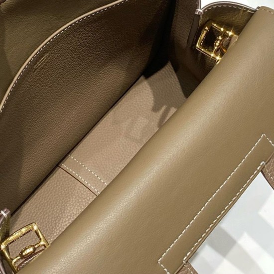 Best Replica Hermes Halzan 25 grayish brown clemence bag Fake At Cheap Price Special Grade Replica Hermes Halzan 25 grayish brown clemence bag Clone Sale