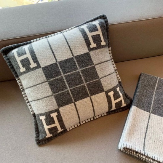 Special Grade Replica Hermes Avalon III Small Pillow in Gray Clone Sale