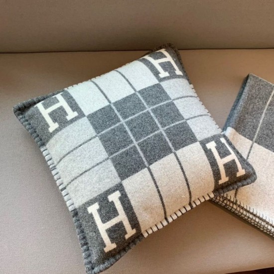 Special Grade Replica Hermes Avalon III Small Pillow in Gray Clone Sale