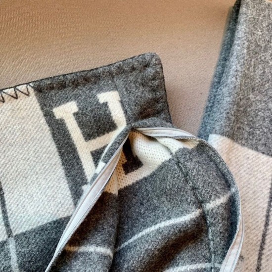 Special Grade Replica Hermes Avalon III Small Pillow in Gray Clone Sale