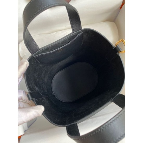 Special Grade Replica Hermes In The Bag Handmade Clemence Loop 18 Bag in Black Clone Sale