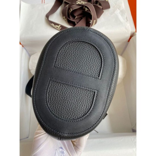 Special Grade Replica Hermes In The Bag Handmade Clemence Loop 18 Bag in Black Clone Sale