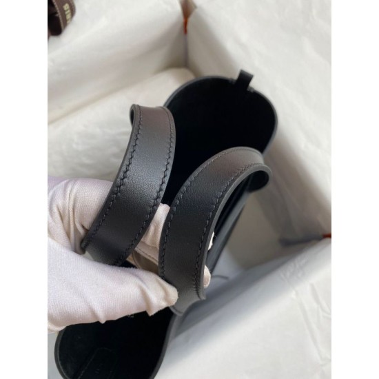 Special Grade Replica Hermes In The Bag Handmade Clemence Loop 18 Bag in Black Clone Sale