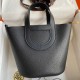 Special Grade Replica Hermes In The Bag Handmade Clemence Loop 18 Bag in Black Clone Sale