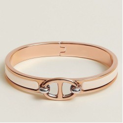 Special Grade Replica Hermes Mini Clic Anchor Chain Bracelet, Cream Clone Sale