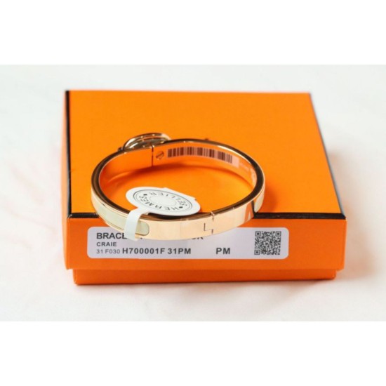 Special Grade Replica Hermes Mini Clic Anchor Chain Bracelet, Cream Clone Sale