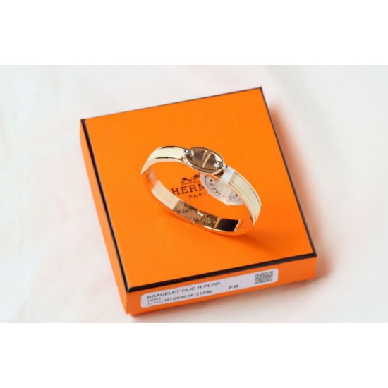 Special Grade Replica Hermes Mini Clic Anchor Chain Bracelet, Cream Clone Sale