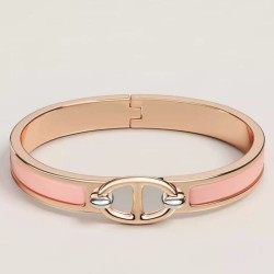 Special Grade Replica Hermes Mini Clic Anchor Chain Bracelet, Pink Clone Sale