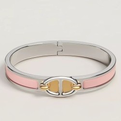 Special Grade Replica Hermes Mini Clic Anchor Chain Bracelet, Pink Clone Sale