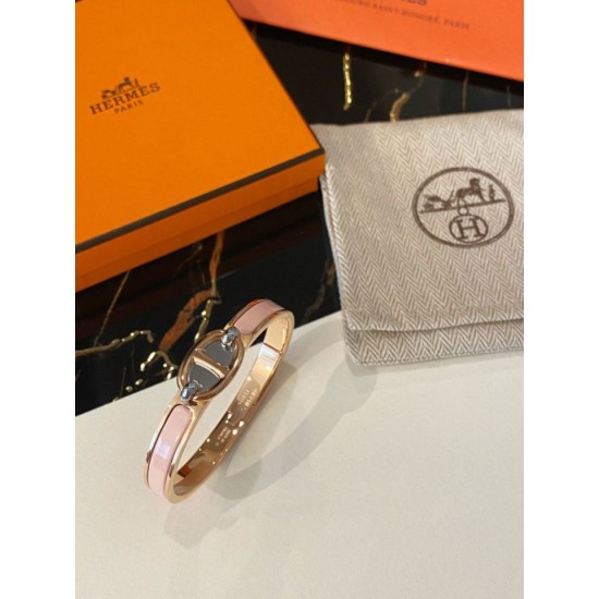 Special Grade Replica Hermes Mini Clic Anchor Chain Bracelet, Pink Clone Sale