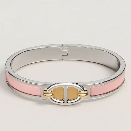 Special Grade Replica Hermes Mini Clic Anchor Chain Bracelet, Pink Clone Sale