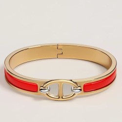 Special Grade Replica Hermes Mini Clic Anchor Chain Bracelet, Red Clone Sale