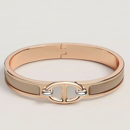 Special Grade Replica Hermes Mini Clic Anchor Chain Bracelet, Sand Clone Sale