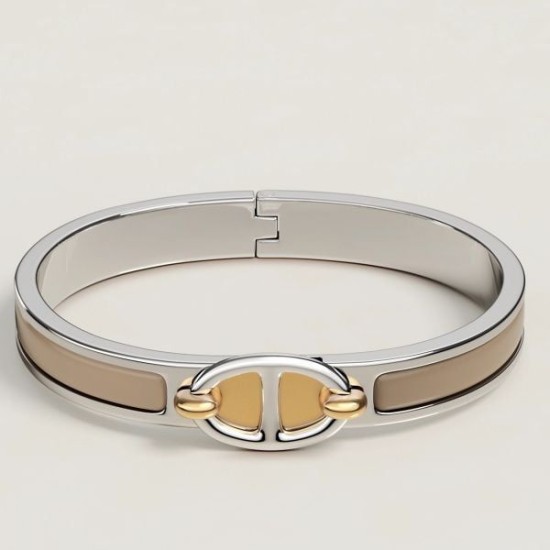 Special Grade Replica Hermes Mini Clic Anchor Chain Bracelet, Sand Clone Sale