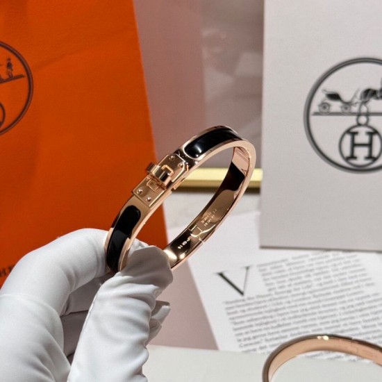 Special Grade Replica Hermes Mini Clic Kelly Bracelet, Black Clone Sale