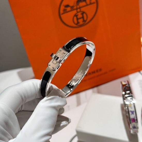 Special Grade Replica Hermes Mini Clic Kelly Bracelet, Black Clone Sale