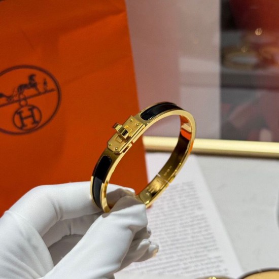 Special Grade Replica Hermes Mini Clic Kelly Bracelet, Black Clone Sale