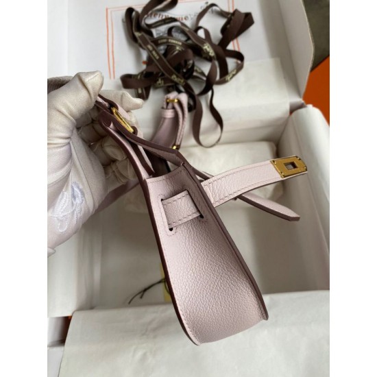 Special Grade Replica Hermes Jypsiere Mini light mauve calfskin bag Clone Sale