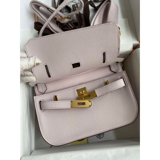 Special Grade Replica Hermes Jypsiere Mini light mauve calfskin bag Clone Sale