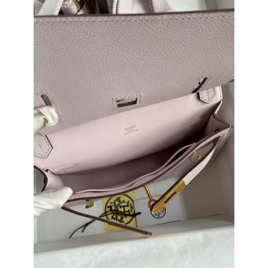Special Grade Replica Hermes Jypsiere Mini light mauve calfskin bag Clone Sale