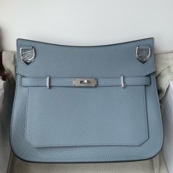 Special Grade Replica Hermes Jypsiere 28 handmade blue clemence bag Clone Sale
