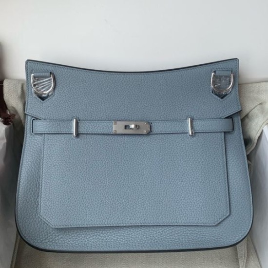 Special Grade Replica Hermes Jypsiere 28 handmade blue clemence bag Clone Sale