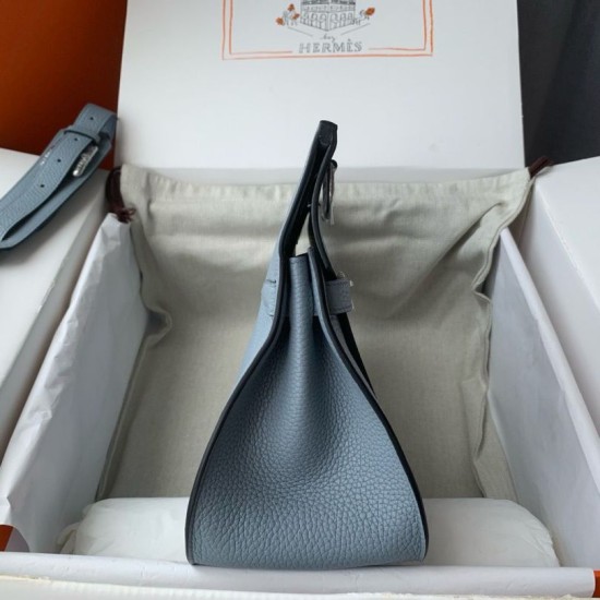 Special Grade Replica Hermes Jypsiere 28 handmade blue clemence bag Clone Sale
