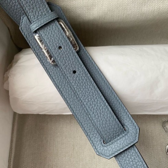 Special Grade Replica Hermes Jypsiere 28 handmade blue clemence bag Clone Sale