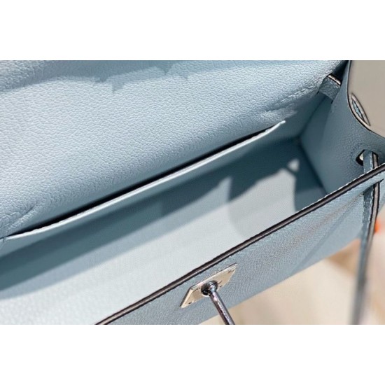 Special Grade Replica Hermes Kelly Mini II Bag in Light Blue Epsom with Gold Hardware Clone Sale