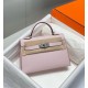 Special Grade Replica Hermes Kelly Mini II Bag in Pale Mauve Epsom with Gold Hardware Clone Sale