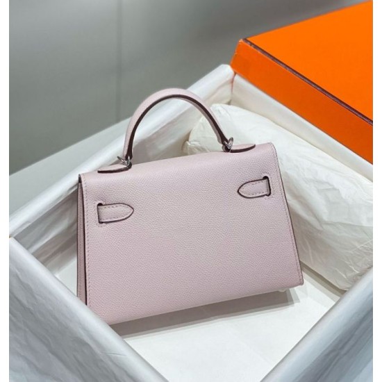 Special Grade Replica Hermes Kelly Mini II Bag in Pale Mauve Epsom with Gold Hardware Clone Sale