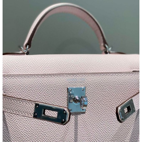 Special Grade Replica Hermes Kelly Mini II Bag in Pale Mauve Epsom with Gold Hardware Clone Sale