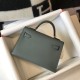 Special Grade Replica Hermes Kelly Mini II Bag in Green Almond Epsom with Gold Hardware Clone Sale