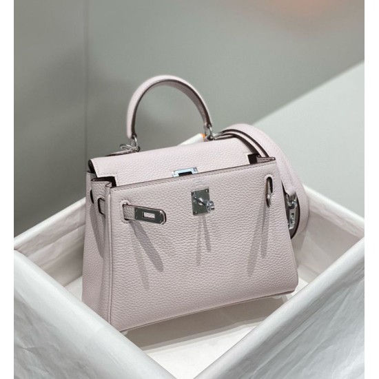 Best Replica Hermes Kelly 20cm/25cm Pale Mauve Clemence Bag with Silver Hardware Fake At Cheap Price Special Grade Replica Hermes Kelly 20cm/25cm Pale Mauve Clemence Bag with Silver Hardware Clone Sale