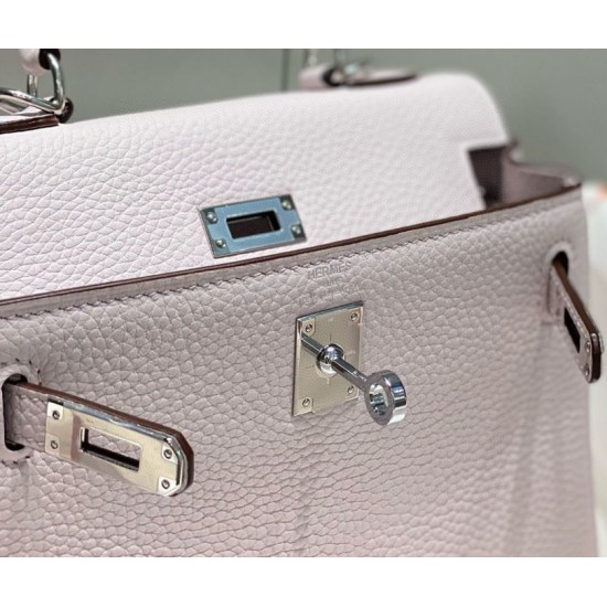 Best Replica Hermes Kelly 20cm/25cm Pale Mauve Clemence Bag with Silver Hardware Fake At Cheap Price Special Grade Replica Hermes Kelly 20cm/25cm Pale Mauve Clemence Bag with Silver Hardware Clone Sale