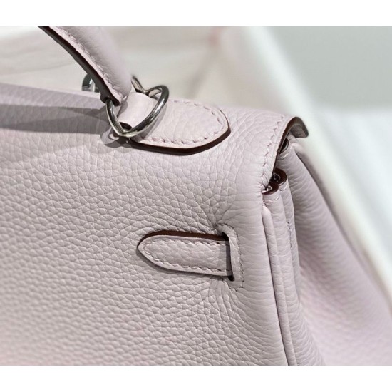 Best Replica Hermes Kelly 20cm/25cm Pale Mauve Clemence Bag with Silver Hardware Fake At Cheap Price Special Grade Replica Hermes Kelly 20cm/25cm Pale Mauve Clemence Bag with Silver Hardware Clone Sale