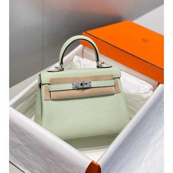 Special Grade Replica Hermes Kelly 20cm/25cm Green Clemence Bag Clone Sale